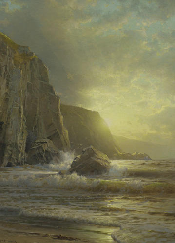 WikiOO.org - Encyclopedia of Fine Arts - Maľba, Artwork William Trost Richards - The Beach at Tenby; Wales