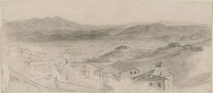 WikiOO.org - 百科事典 - 絵画、アートワーク William Trost Richards - の表示 florance近くの丘 , イタリア