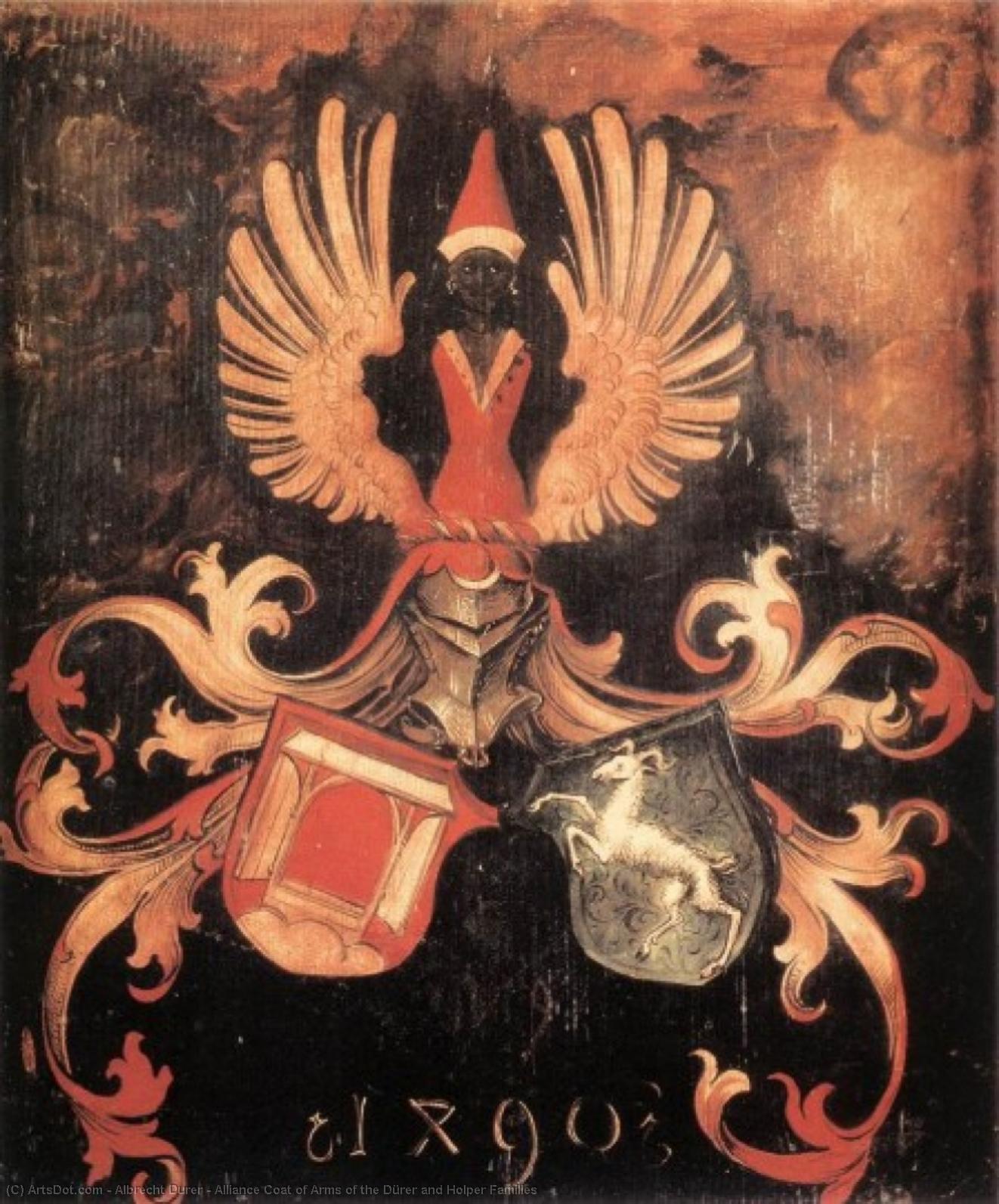Wikioo.org - สารานุกรมวิจิตรศิลป์ - จิตรกรรม Albrecht Durer - Alliance Coat of Arms of the Dürer and Holper Families