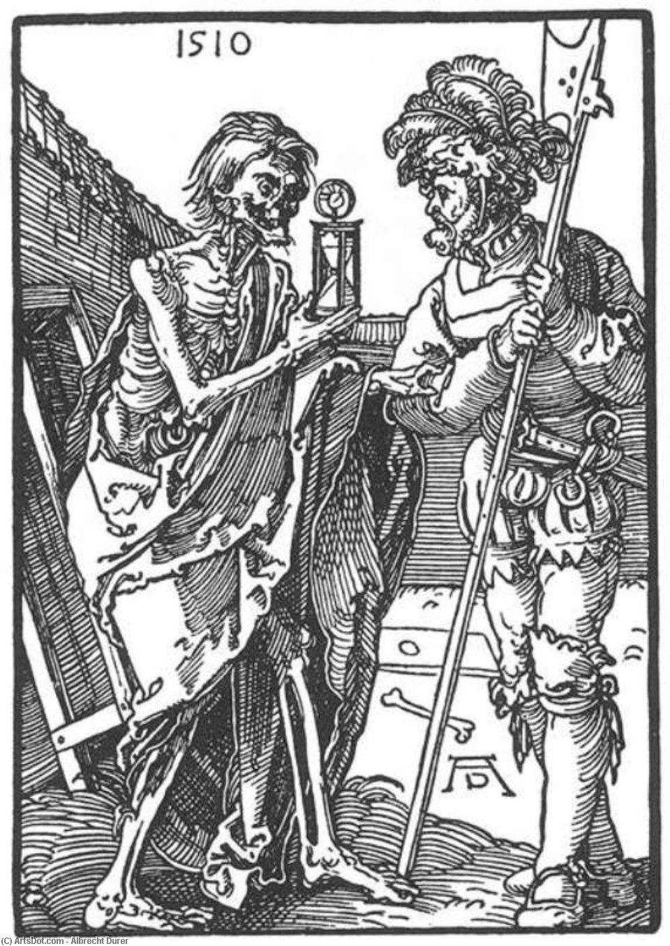 Wikioo.org - The Encyclopedia of Fine Arts - Painting, Artwork by Albrecht Durer - Death and the Landsknecht