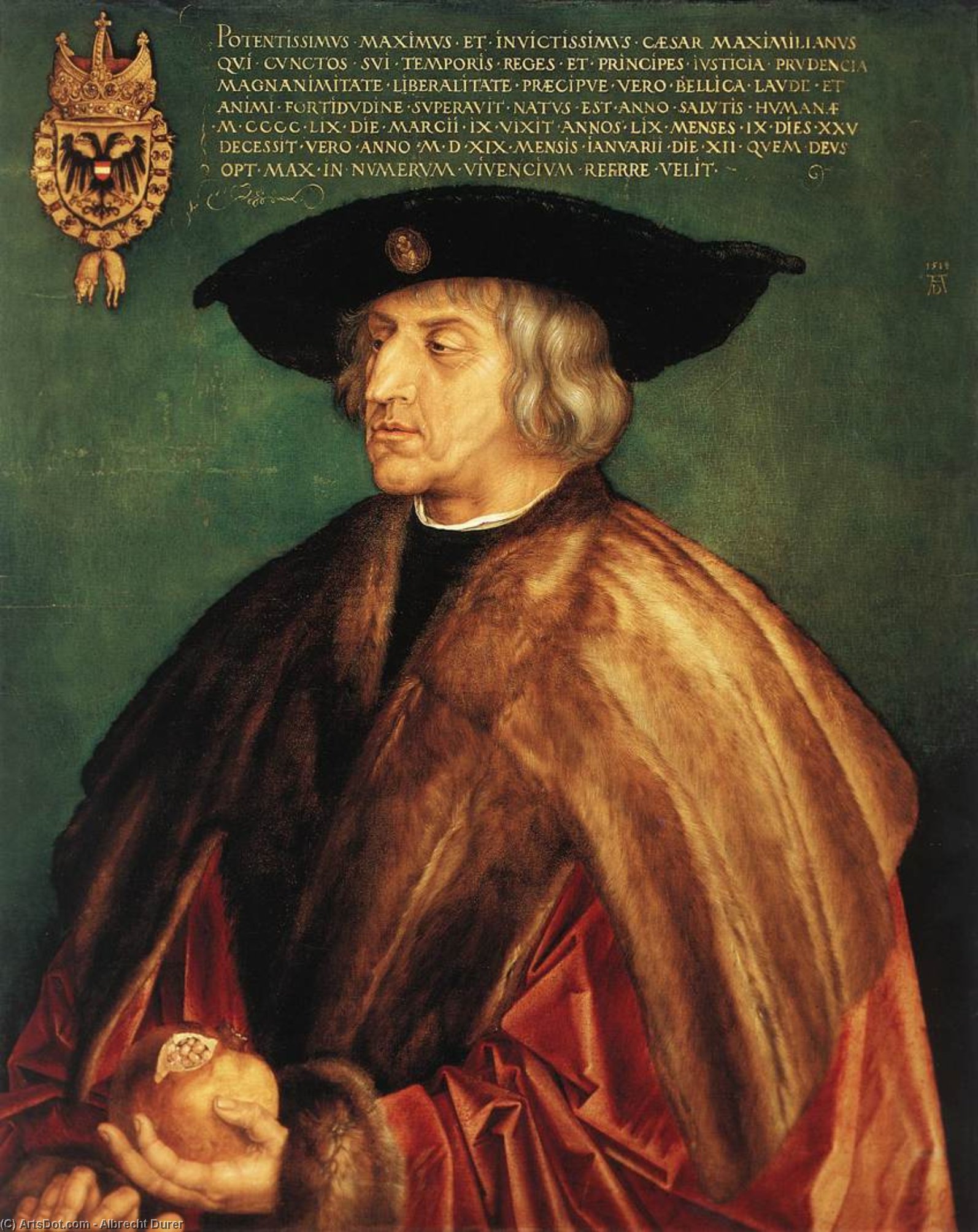 WikiOO.org - Encyclopedia of Fine Arts - Maľba, Artwork Albrecht Durer - Emperor Maximilian I