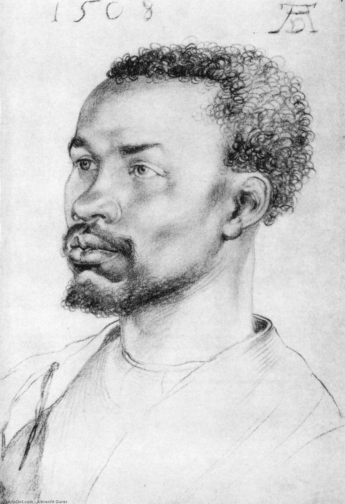 Wikioo.org - Bách khoa toàn thư về mỹ thuật - Vẽ tranh, Tác phẩm nghệ thuật Albrecht Durer - Head of a Negro
