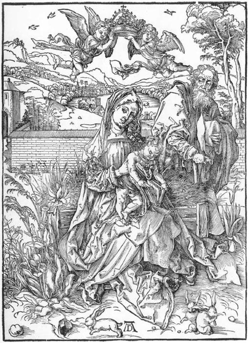Wikioo.org - The Encyclopedia of Fine Arts - Painting, Artwork by Albrecht Durer - Holy Family with Three Hares