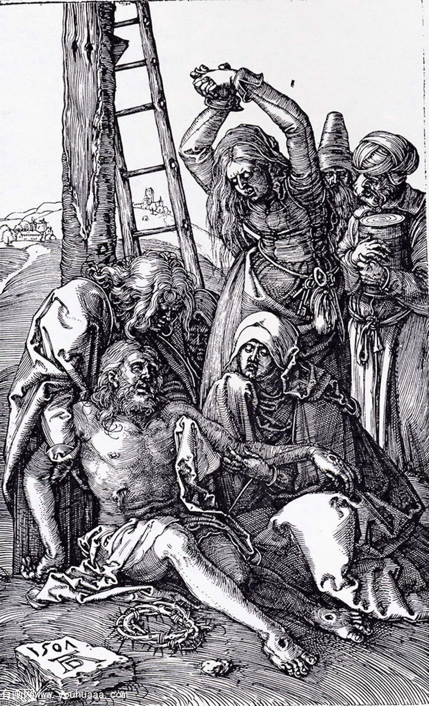 WikiOO.org - Enciclopedia of Fine Arts - Pictura, lucrări de artă Albrecht Durer - Lamentation Over Christ