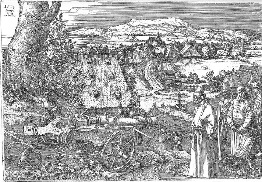 Wikioo.org - The Encyclopedia of Fine Arts - Painting, Artwork by Albrecht Durer - Landscape with Cannon