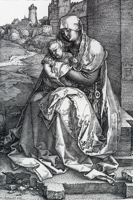 Wikioo.org - The Encyclopedia of Fine Arts - Painting, Artwork by Albrecht Durer - Madonna By The Wall