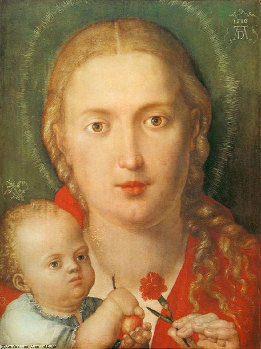 Wikioo.org - The Encyclopedia of Fine Arts - Painting, Artwork by Albrecht Durer - Madonna With A Carnation