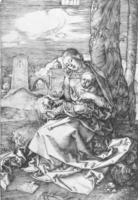 WikiOO.org - Güzel Sanatlar Ansiklopedisi - Resim, Resimler Albrecht Durer - Madonna with the Pear