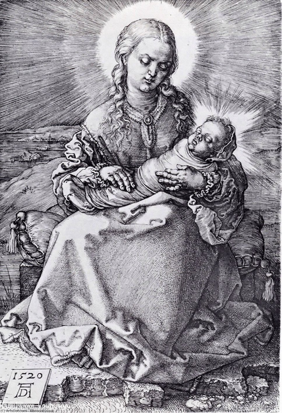 WikiOO.org - Encyclopedia of Fine Arts - Lukisan, Artwork Albrecht Durer - Madonna with the Swaddled Infant