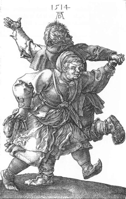 WikiOO.org - Encyclopedia of Fine Arts - Lukisan, Artwork Albrecht Durer - Peasant Couple Dancing