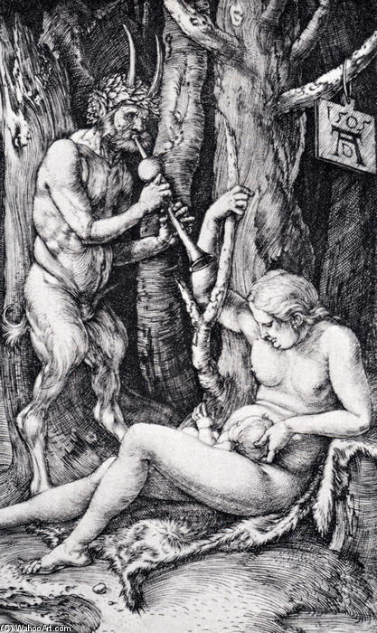 Wikioo.org – L'Enciclopedia delle Belle Arti - Pittura, Opere di Albrecht Durer - Satyr Famiglia