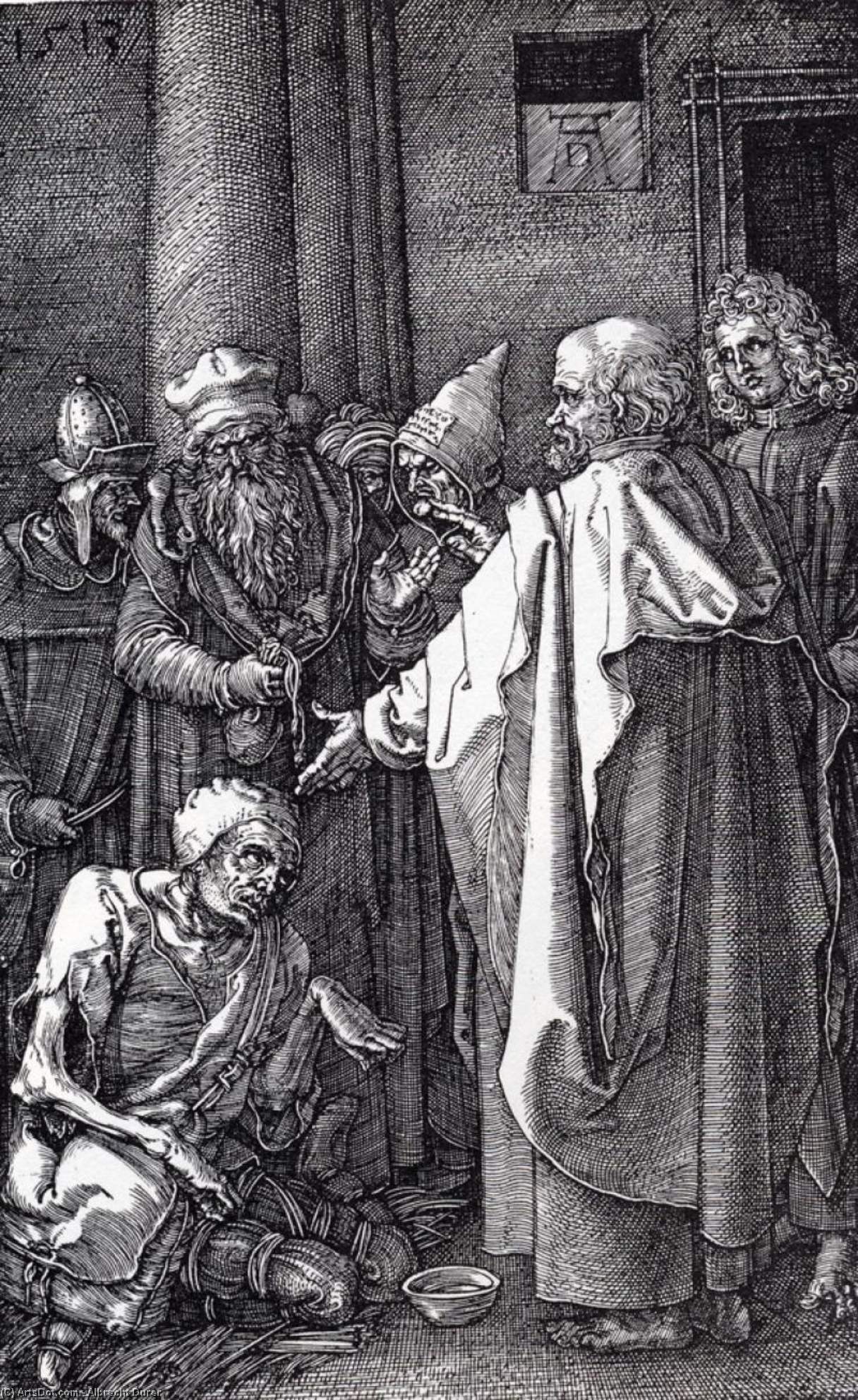 WikiOO.org - Encyclopedia of Fine Arts - Målning, konstverk Albrecht Durer - St. Peter And St. John Healing The Cripple