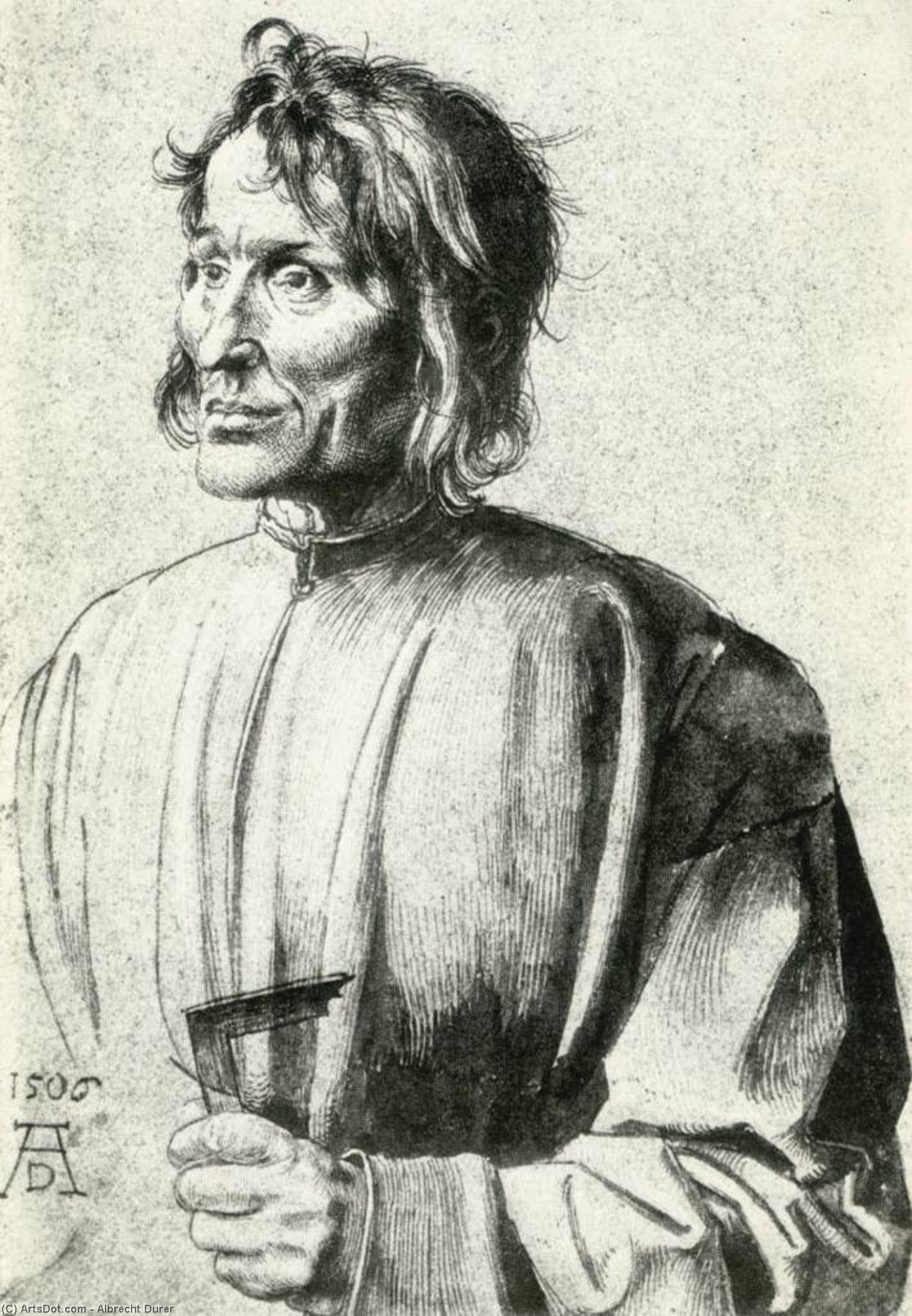 WikiOO.org - Encyclopedia of Fine Arts - Maľba, Artwork Albrecht Durer - Study of an Architect