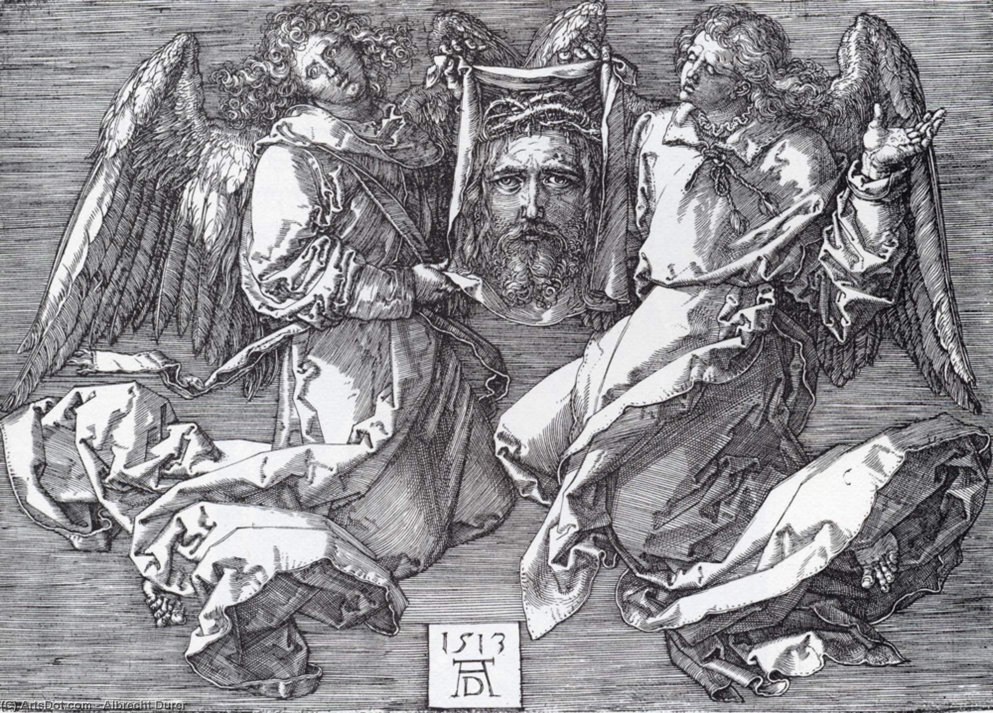 WikiOO.org - Encyclopedia of Fine Arts - Lukisan, Artwork Albrecht Durer - Sudarium Displayed by Two Angels