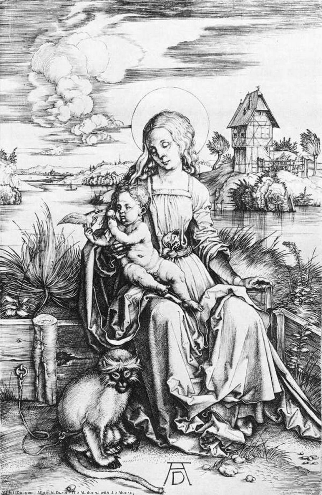 WikiOO.org - Encyclopedia of Fine Arts - Lukisan, Artwork Albrecht Durer - The Madonna with the Monkey