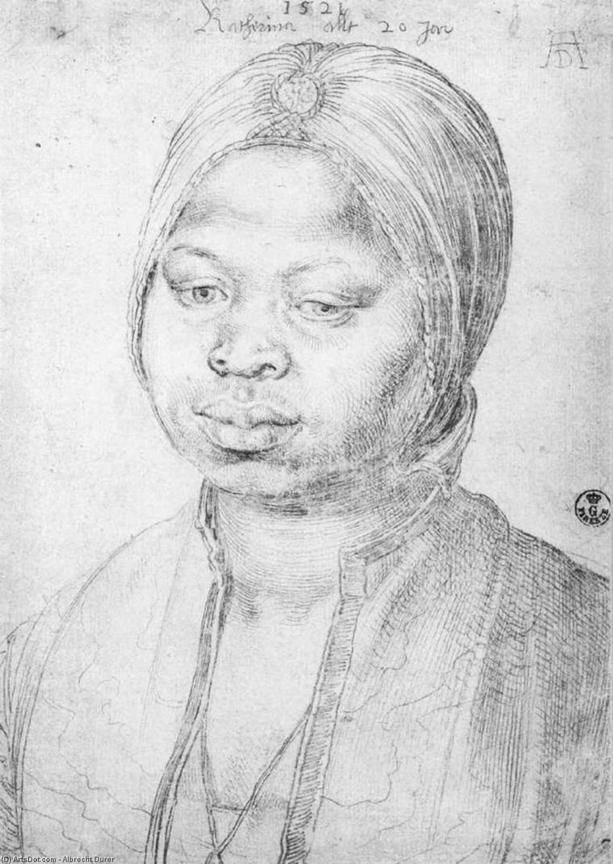 Wikioo.org - The Encyclopedia of Fine Arts - Painting, Artwork by Albrecht Durer - The Negress Katherina