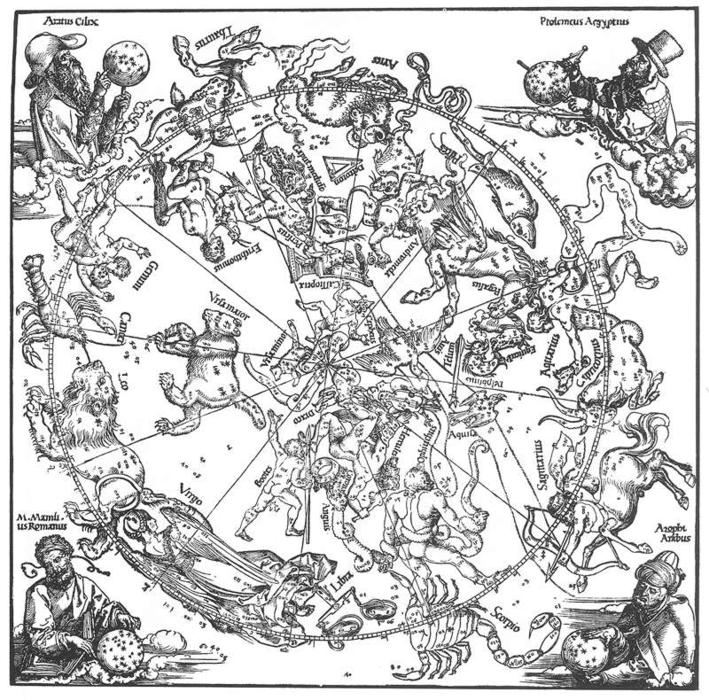 WikiOO.org - Encyclopedia of Fine Arts - Lukisan, Artwork Albrecht Durer - The Northern Hemisphere of the Celestial Globe