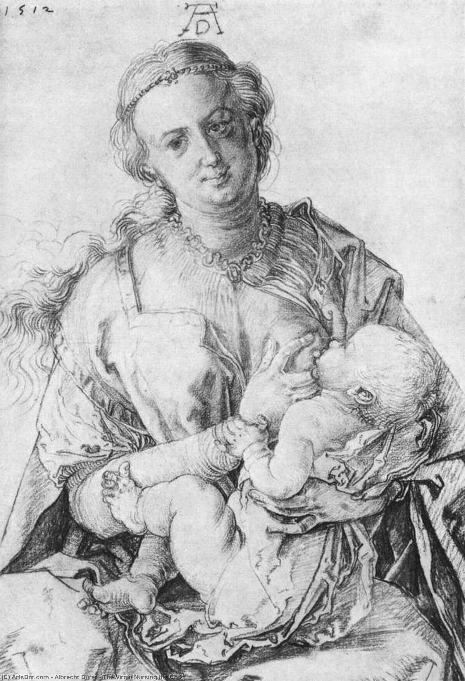 Wikioo.org - Bách khoa toàn thư về mỹ thuật - Vẽ tranh, Tác phẩm nghệ thuật Albrecht Durer - The Virgin Nursing the Child