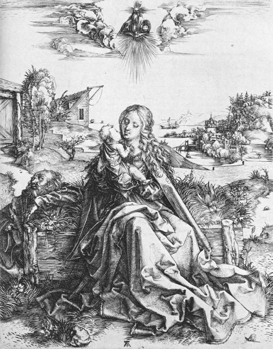 Wikioo.org – L'Enciclopedia delle Belle Arti - Pittura, Opere di Albrecht Durer - la vergine con l'estensione libellula