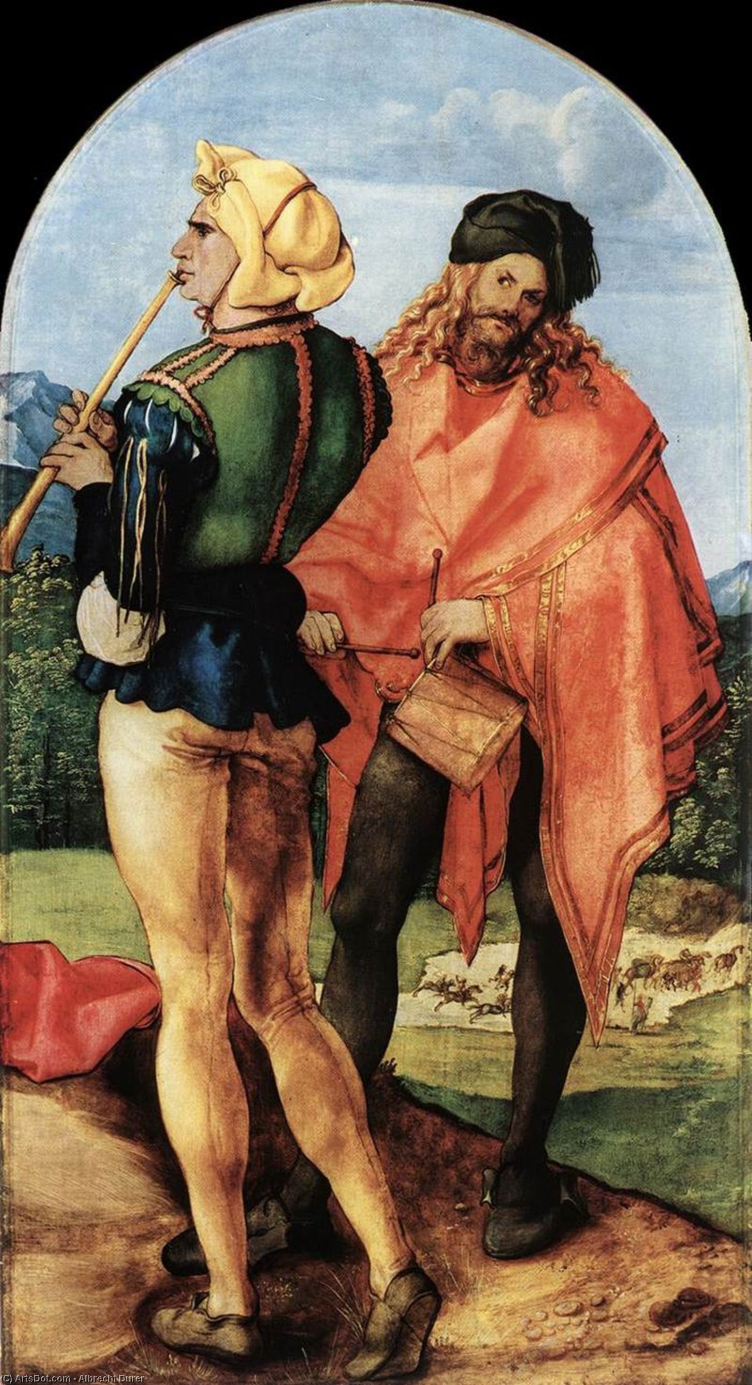 Wikioo.org - The Encyclopedia of Fine Arts - Painting, Artwork by Albrecht Durer - Two Musicians