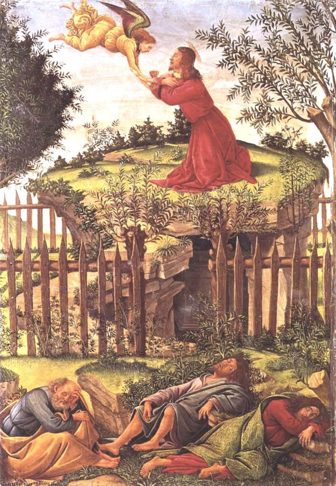 WikiOO.org - Encyclopedia of Fine Arts - Festés, Grafika Sandro Botticelli - Agony in the Garden