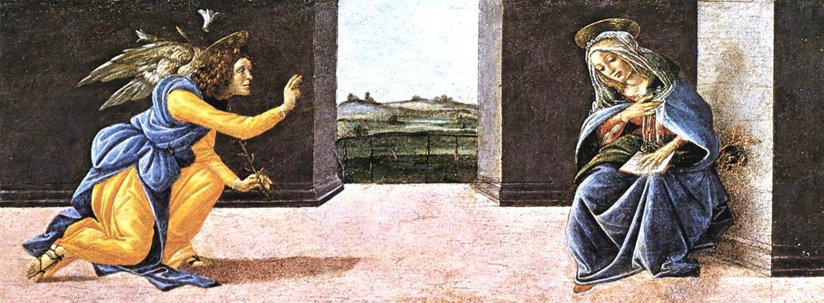 Wikioo.org - สารานุกรมวิจิตรศิลป์ - จิตรกรรม Sandro Botticelli - Annunciation (San Marco Altarpiece)