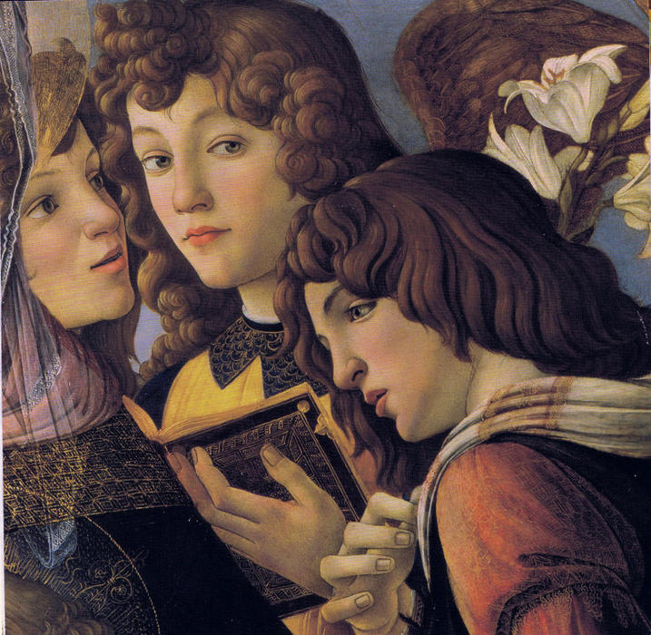 WikiOO.org - Enciklopedija likovnih umjetnosti - Slikarstvo, umjetnička djela Sandro Botticelli - Madonna of the Pomegranate (detail)