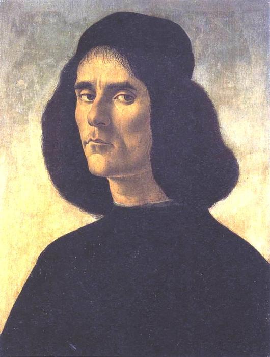WikiOO.org – 美術百科全書 - 繪畫，作品 Sandro Botticelli - 一个人的肖像 1