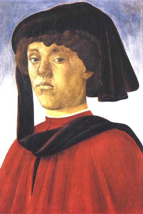 WikiOO.org – 美術百科全書 - 繪畫，作品 Sandro Botticelli -  肖像  年轻  男子