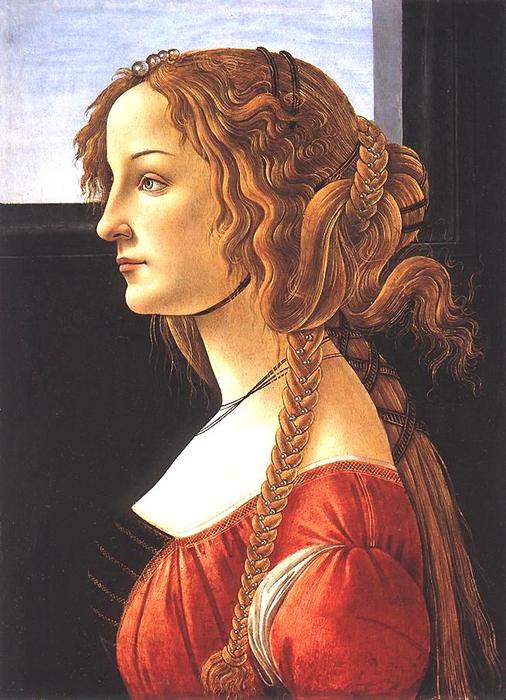 WikiOO.org – 美術百科全書 - 繪畫，作品 Sandro Botticelli -  肖像  年轻女子 1