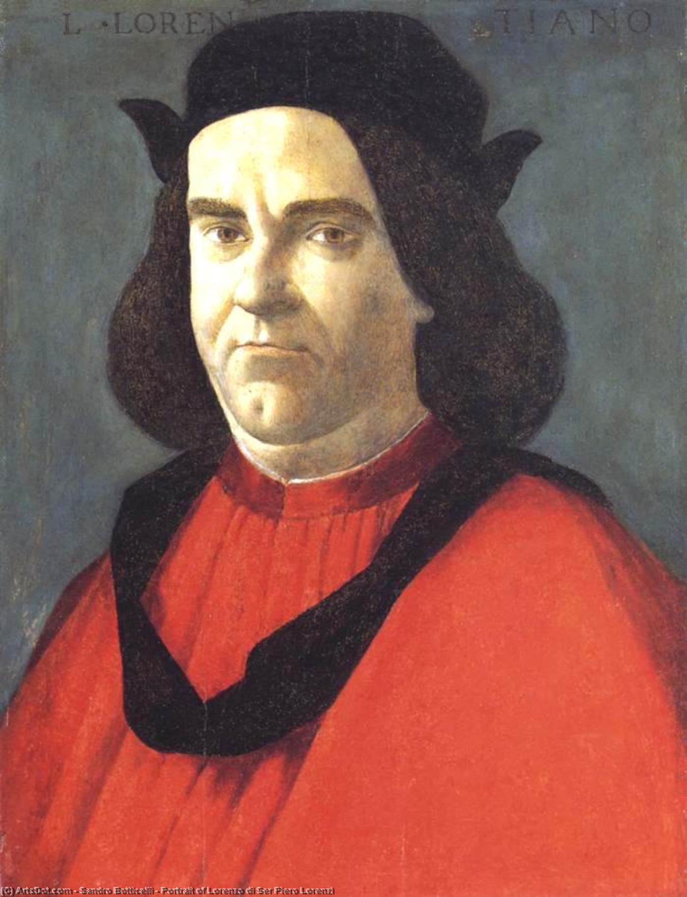 WikiOO.org - Enciklopedija dailės - Tapyba, meno kuriniai Sandro Botticelli - Portrait of Lorenzo di Ser Piero Lorenzi