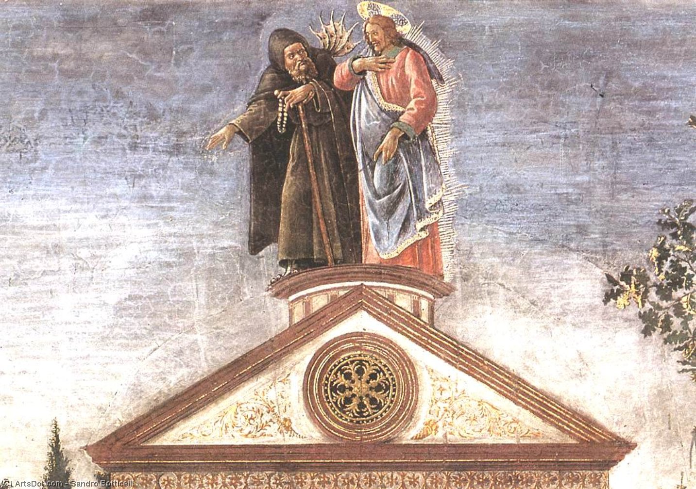 WikiOO.org - Encyclopedia of Fine Arts - Lukisan, Artwork Sandro Botticelli - Three Temptations of Christ (detail 5) (Cappella Sistina, Vatican)