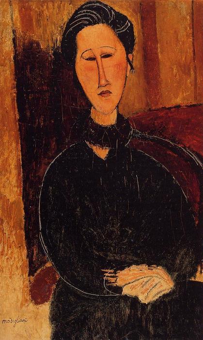 WikiOO.org - Enciclopédia das Belas Artes - Pintura, Arte por Amedeo Modigliani - Anna (Hanka) Zabrowska