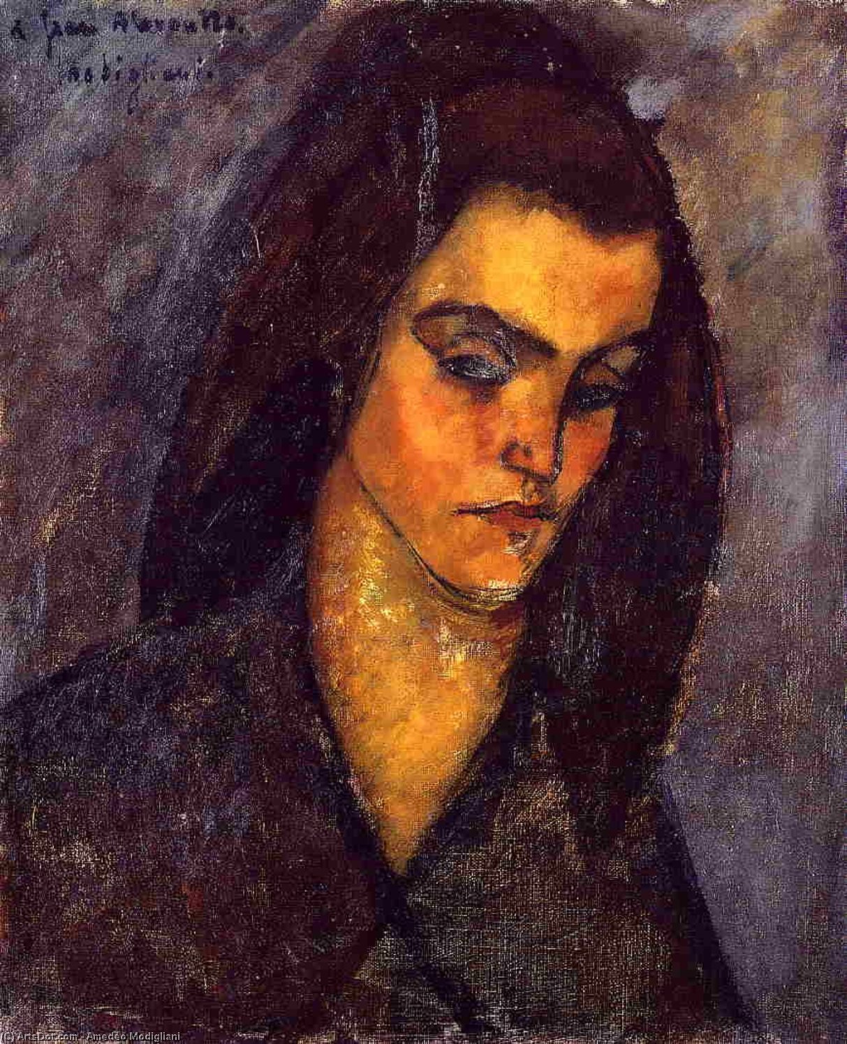 Wikioo.org - The Encyclopedia of Fine Arts - Painting, Artwork by Amedeo Modigliani - Beggar Woman