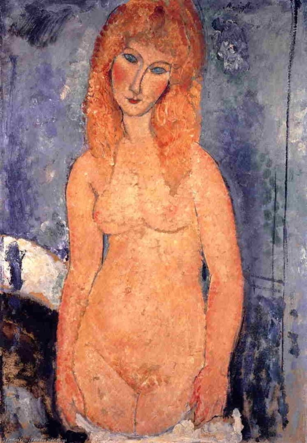 WikiOO.org – 美術百科全書 - 繪畫，作品 Amedeo Modigliani - 金发碧眼的裸体