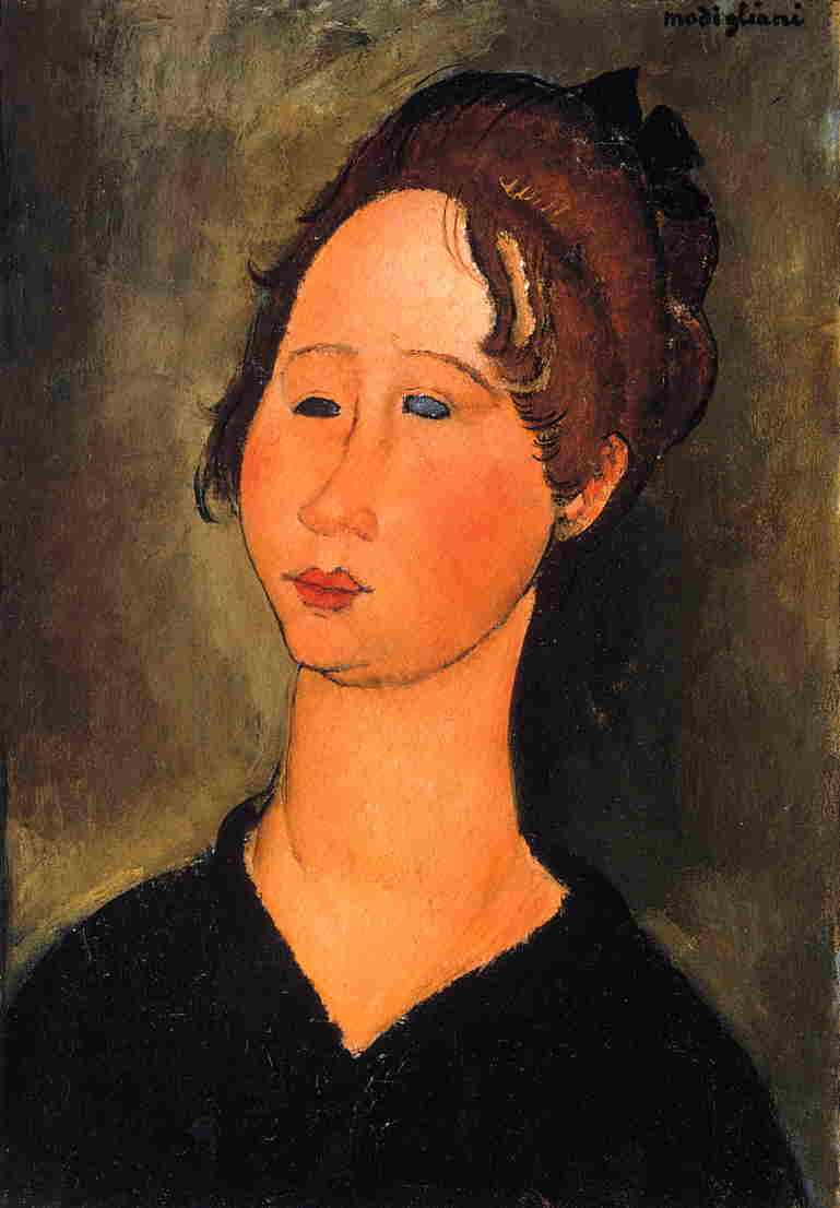 WikiOO.org - Encyclopedia of Fine Arts - Maalaus, taideteos Amedeo Modigliani - Burgundian Woman