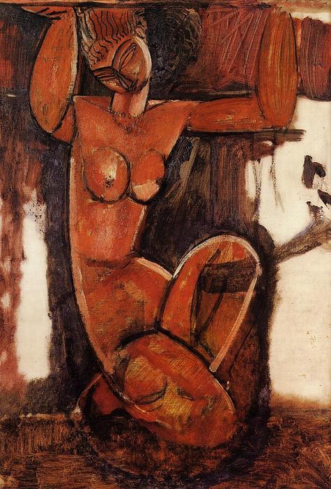 Wikioo.org - The Encyclopedia of Fine Arts - Painting, Artwork by Amedeo Modigliani - Caryatid 1