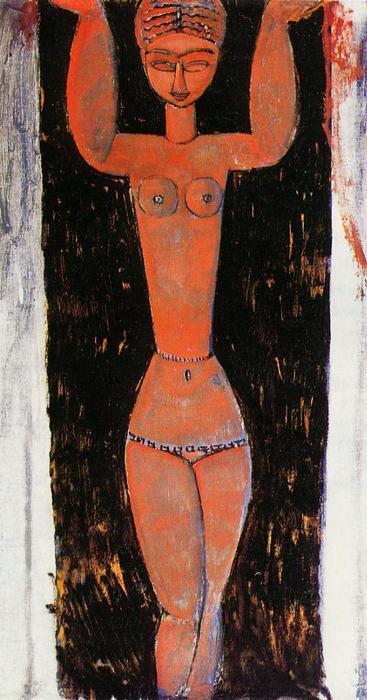 Wikioo.org - Bách khoa toàn thư về mỹ thuật - Vẽ tranh, Tác phẩm nghệ thuật Amedeo Modigliani - Caryatid 4