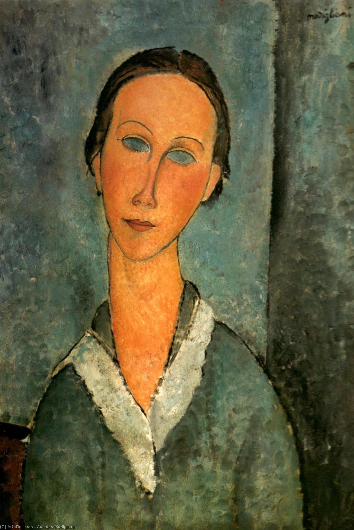 WikiOO.org - Enciclopedia of Fine Arts - Pictura, lucrări de artă Amedeo Modigliani - Girl in a Sailor's Blouse