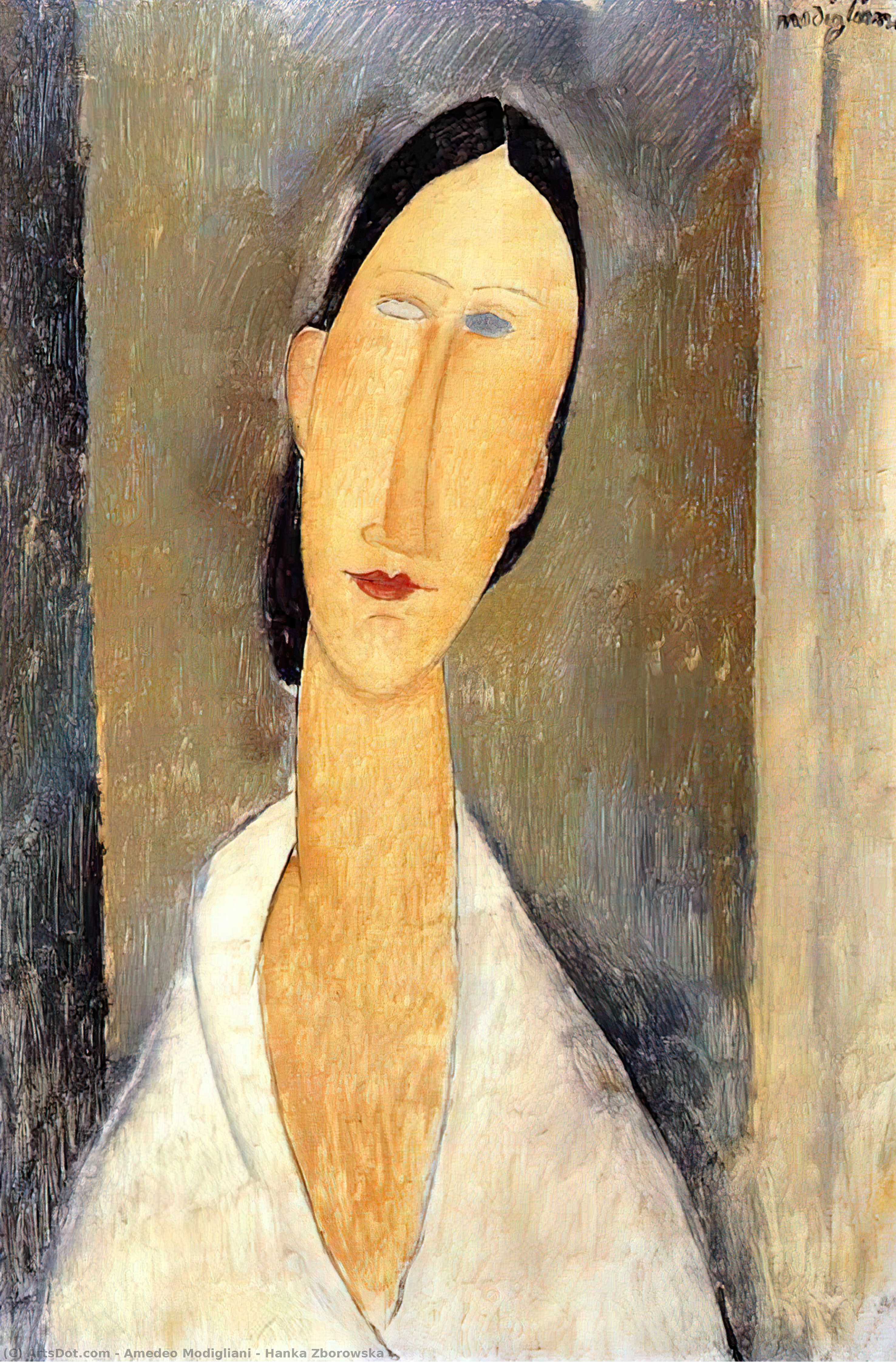 Wikoo.org - موسوعة الفنون الجميلة - اللوحة، العمل الفني Amedeo Modigliani - Hanka Zborowska