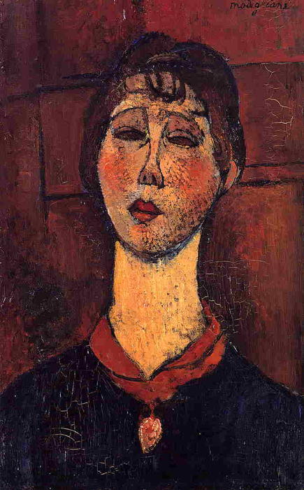 Wikioo.org - The Encyclopedia of Fine Arts - Painting, Artwork by Amedeo Modigliani - Madame Dorival