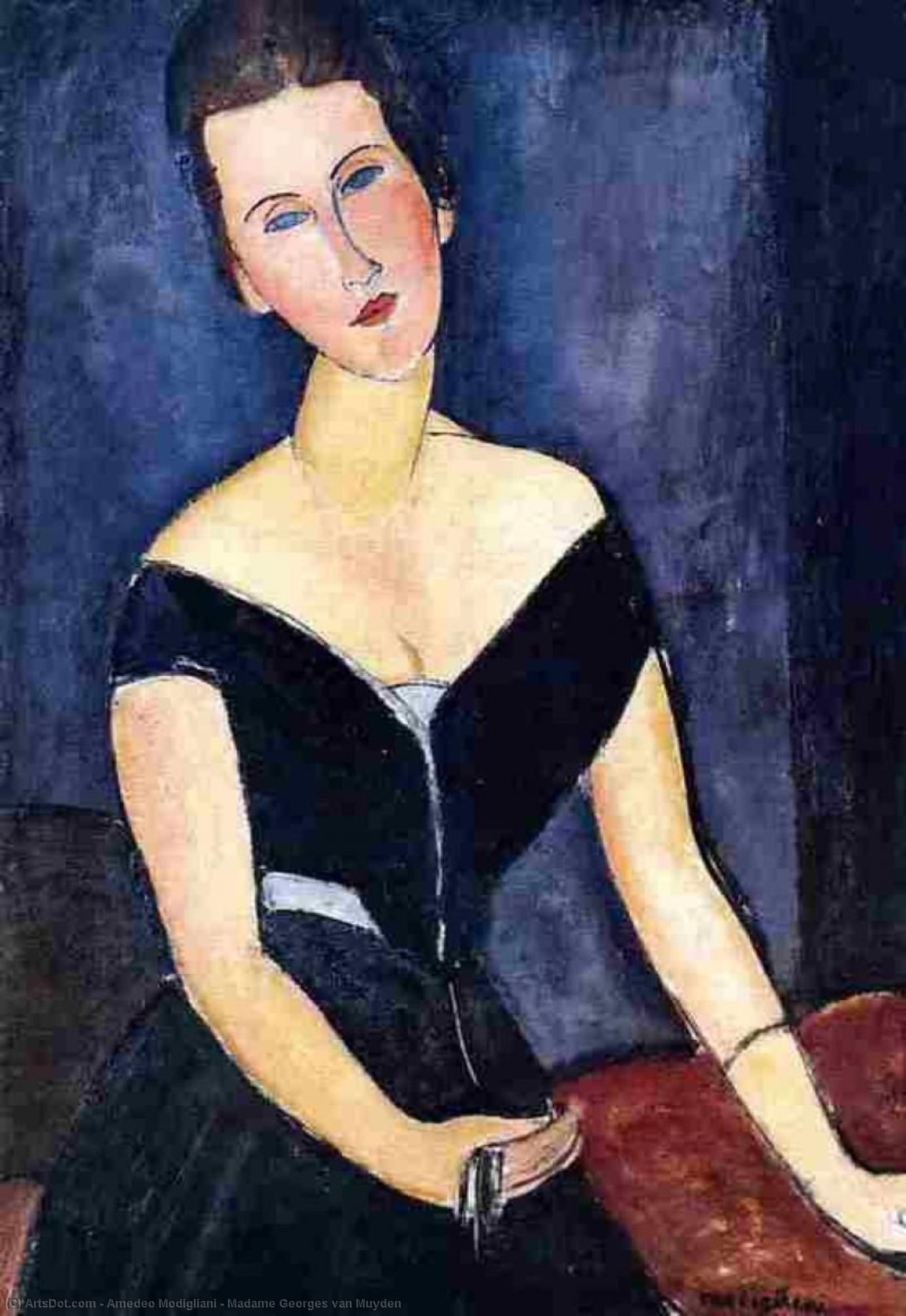 WikiOO.org - Encyclopedia of Fine Arts - Schilderen, Artwork Amedeo Modigliani - Madame Georges van Muyden
