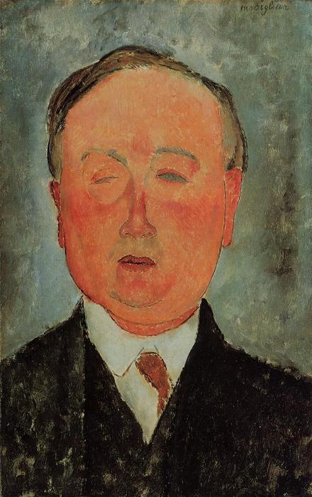 WikiOO.org - Enciklopedija likovnih umjetnosti - Slikarstvo, umjetnička djela Amedeo Modigliani - Man in a Monocle Named Bidou