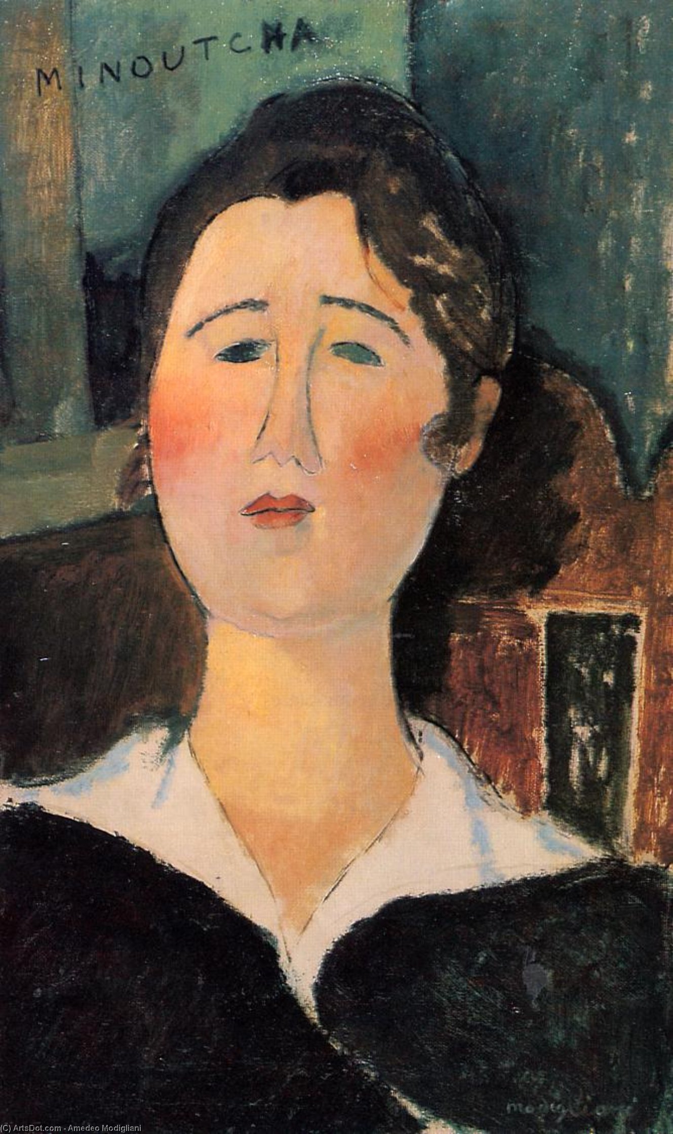 Wikioo.org - The Encyclopedia of Fine Arts - Painting, Artwork by Amedeo Modigliani - Minoutcha