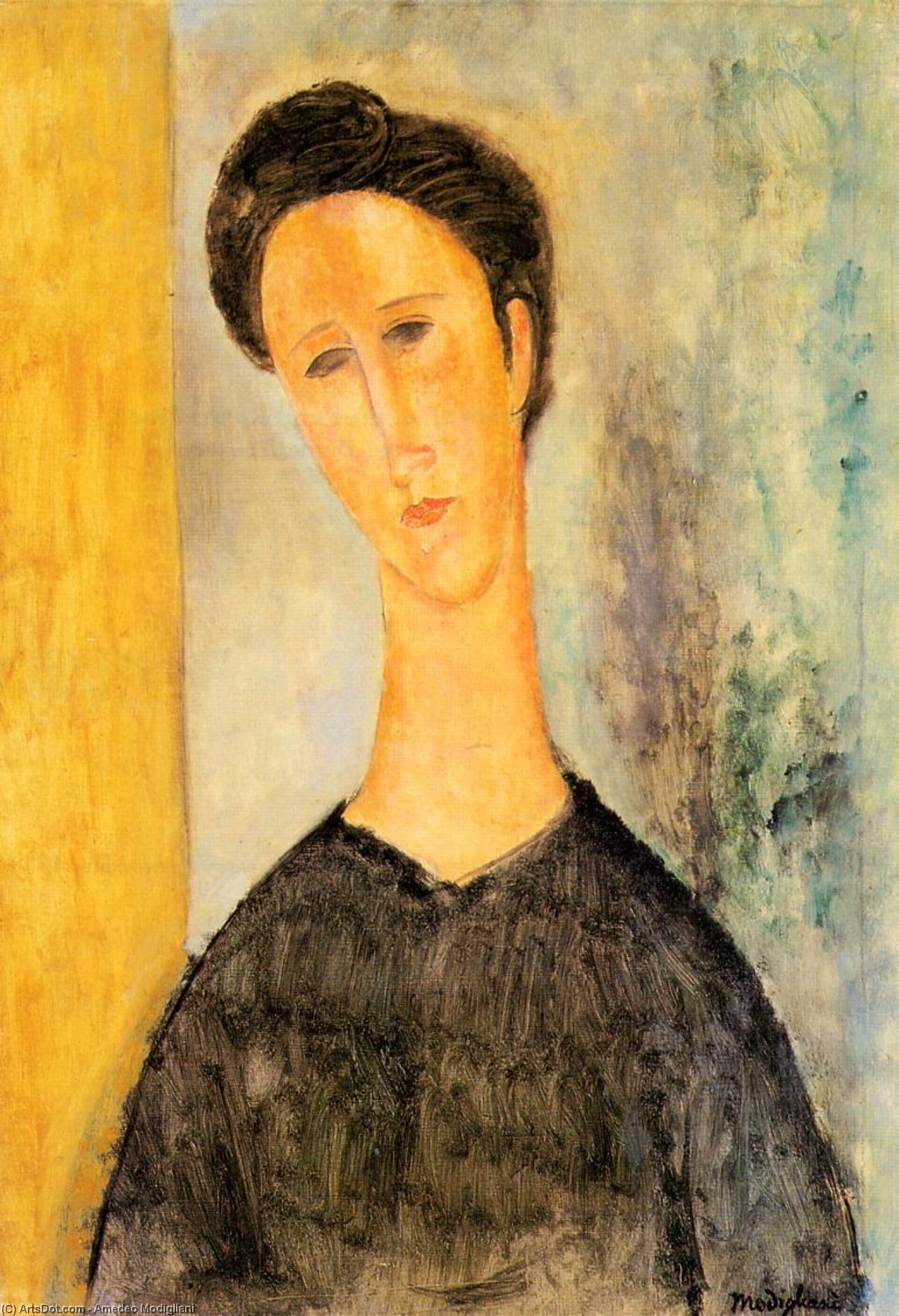 Wikioo.org - The Encyclopedia of Fine Arts - Painting, Artwork by Amedeo Modigliani - Portrait of a Woman 1
