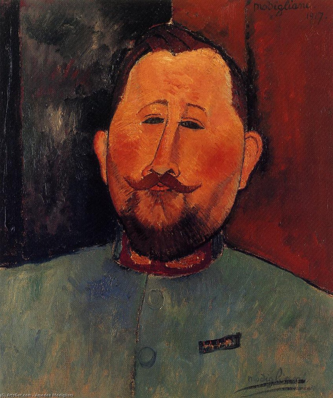 Wikioo.org - The Encyclopedia of Fine Arts - Painting, Artwork by Amedeo Modigliani - Portrait of Doctor Devaraigne