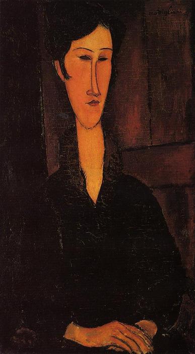 Wikioo.org - The Encyclopedia of Fine Arts - Painting, Artwork by Amedeo Modigliani - Portrait of Madame Zborowska