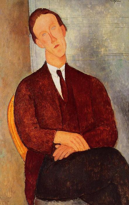 Wikioo.org - The Encyclopedia of Fine Arts - Painting, Artwork by Amedeo Modigliani - Portrait of Morgan Russell