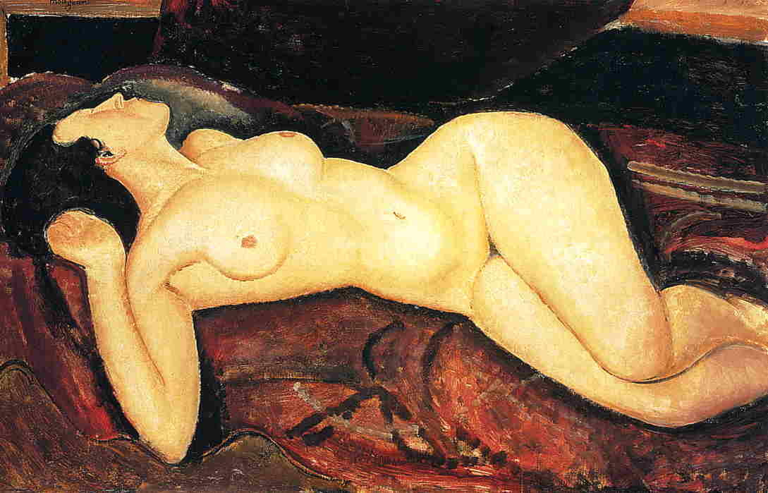 Wikioo.org - The Encyclopedia of Fine Arts - Painting, Artwork by Amedeo Modigliani - Recumbent nude