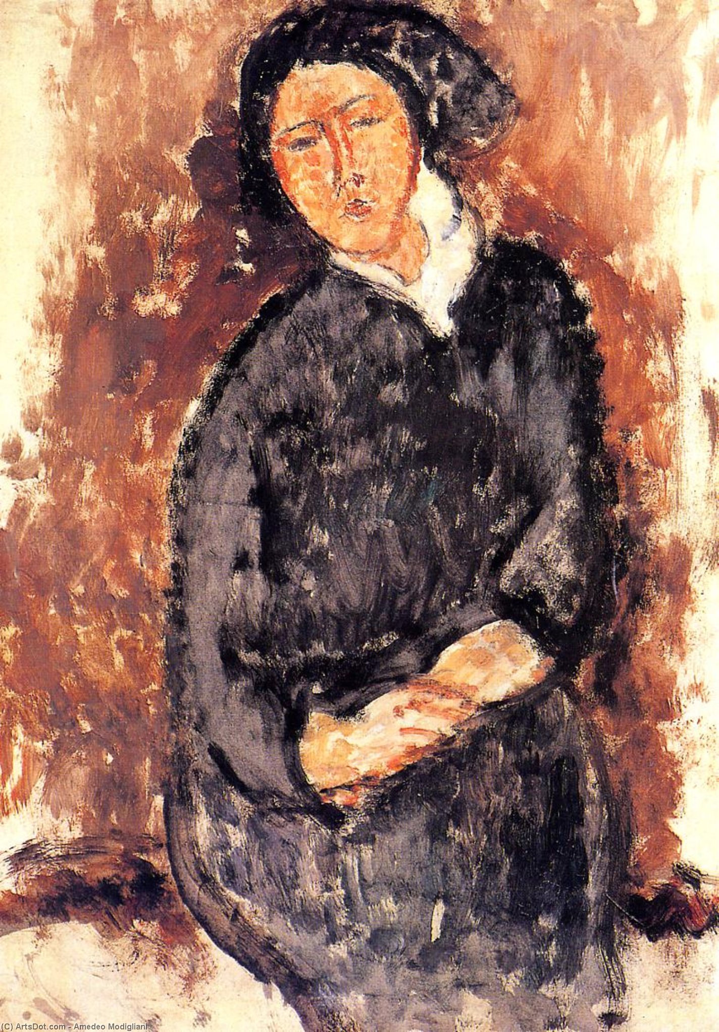 WikiOO.org - Encyclopedia of Fine Arts - Maalaus, taideteos Amedeo Modigliani - Seated Woman